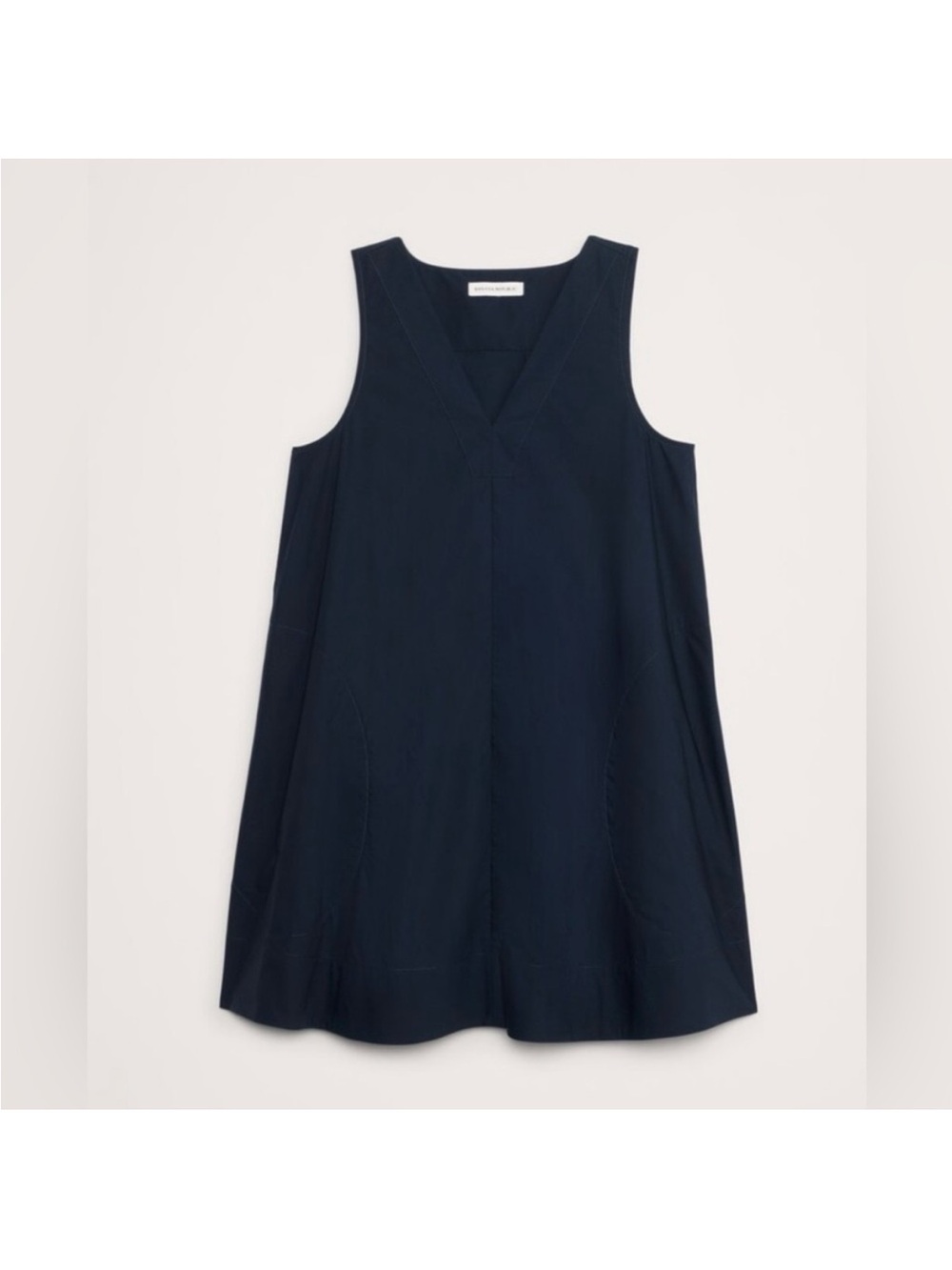 Banana Republic Navy Poplin V-Neck A-Line Dress